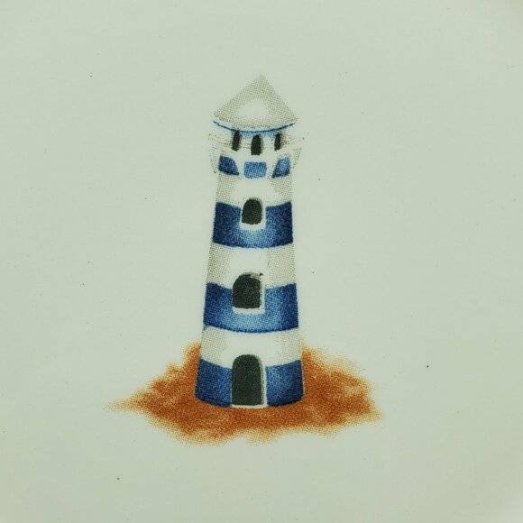 Churchill CCH16 Lighthouse Salad Plates Churchill Nautical Fish Border Plates - Picture 4 of 6